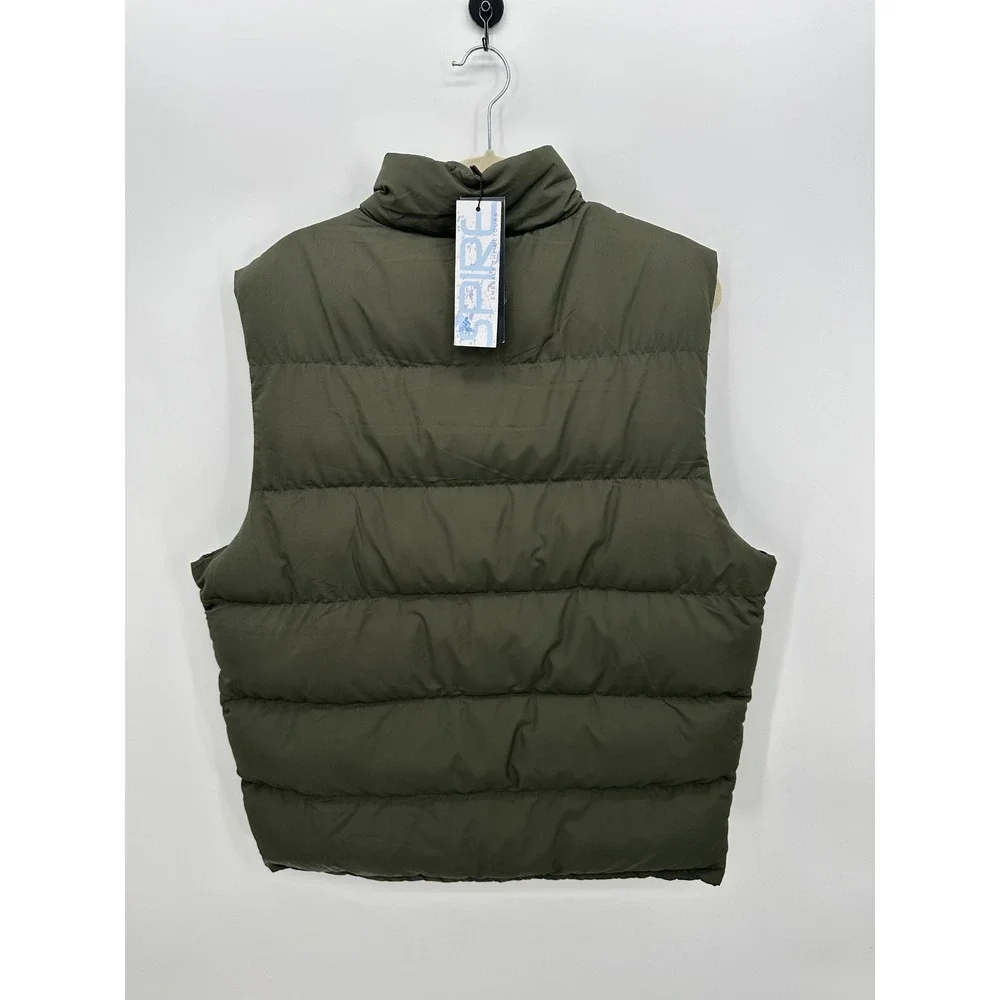 Spire Men's Olive Green Puffer Vest Quilted Full Zip Gorpcore Outdoor Utility